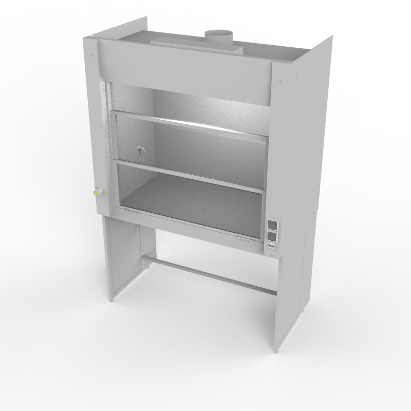 Шкаф вытяжной универсальный на металл каркасе 1500x840x2280, электрика, газ, NL, Слопласт
