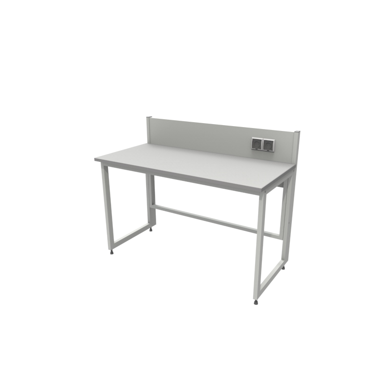 Приборный лабораторный стол 1200x600x750/950, задняя рама, розетки, NL, керамогранит
