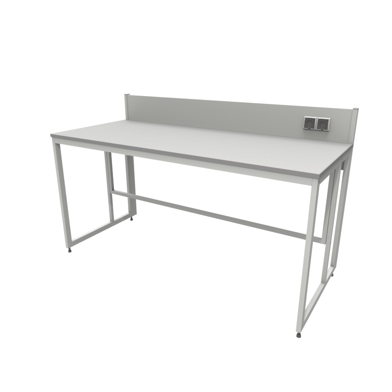 Приборный лабораторный стол 1800x790x900/1100, задняя рама, розетки, NL, керамогранит
