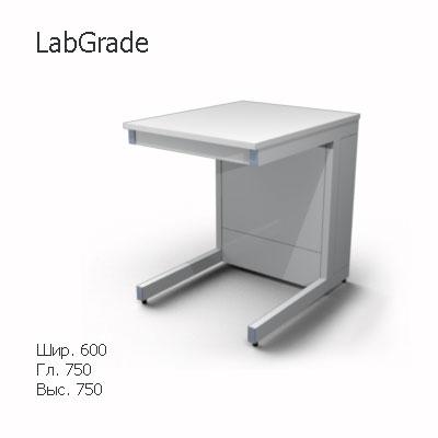 Стол лабораторный пристенный 600x750x750, NS, LabGrade