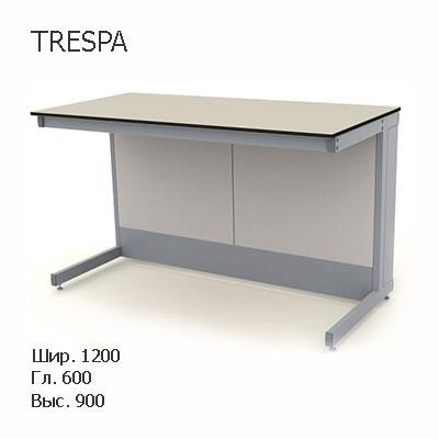 Стол лабораторный пристенный без сливной раковины 1200x600x900, NS, TRESPA