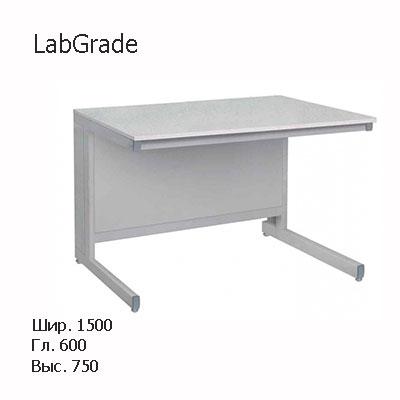 Стол лабораторный пристенный без сливной раковины 1500x600x750, NS, LabGrade