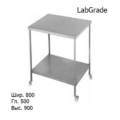 Подкатной лабораторный стол 800x500x900 на колесах, нижняя полка, NL, LabGrade