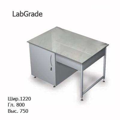 Стол лабораторный пристенный с тумбами, 1220х800х750 б/полок, MML, LabGrade