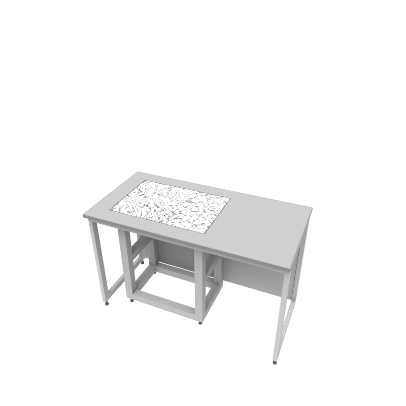 Стол для весов лабораторный комбинированный 1200х600х750, NL, натуральный камень мрамор, LabGrade