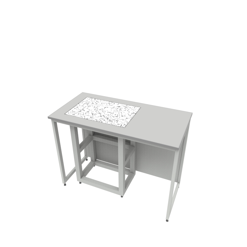 Стол для весов лабораторный комбинированный 1200x600x900, NL, натуральный камень мрамор, LabGrade