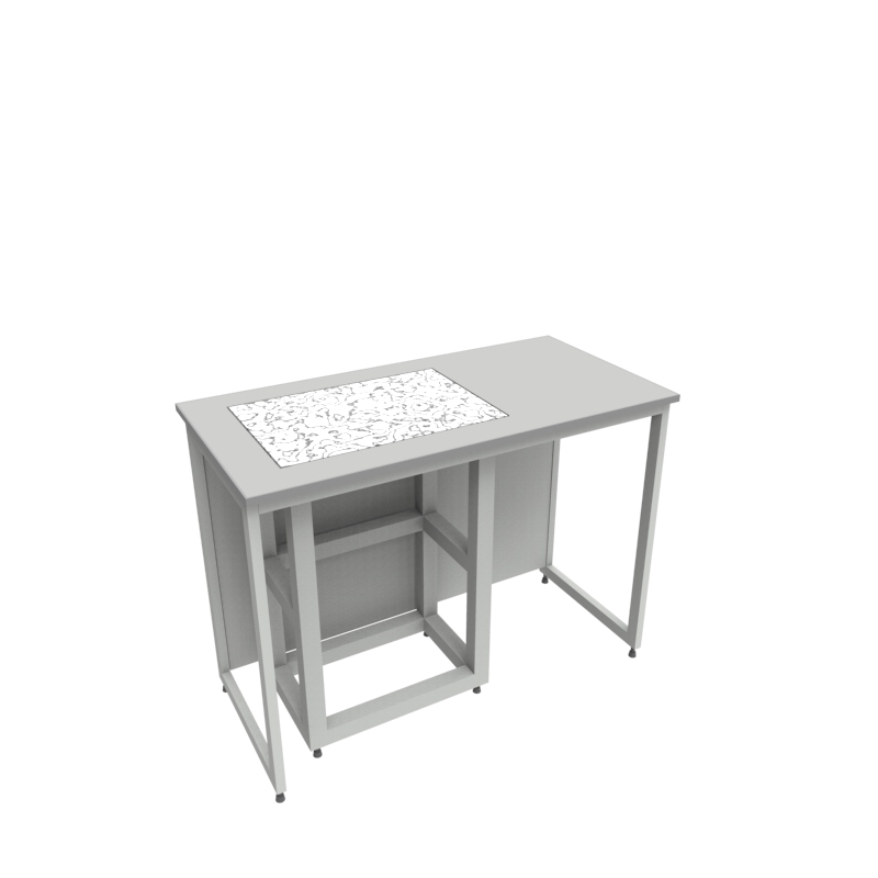 Стол для весов лабораторный комбинированный 1200x600x900, NL, натуральный камень мрамор, LabGrade