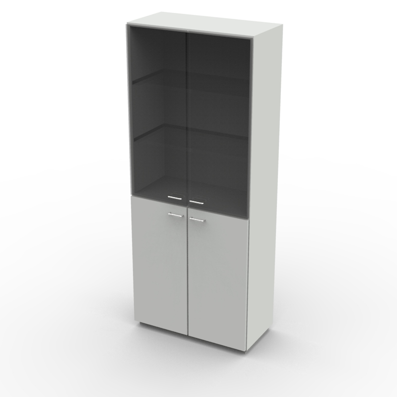 Шкаф лабораторный для химпосуды 800x400x2000, NL, четыре двери: стекло / ЛДСП