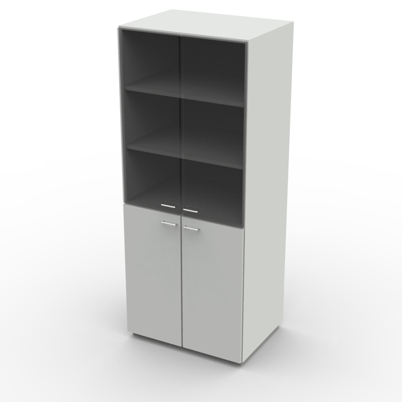 Шкаф лабораторный для документов 800x580x2000, NL, четыре двери: металл / стекло