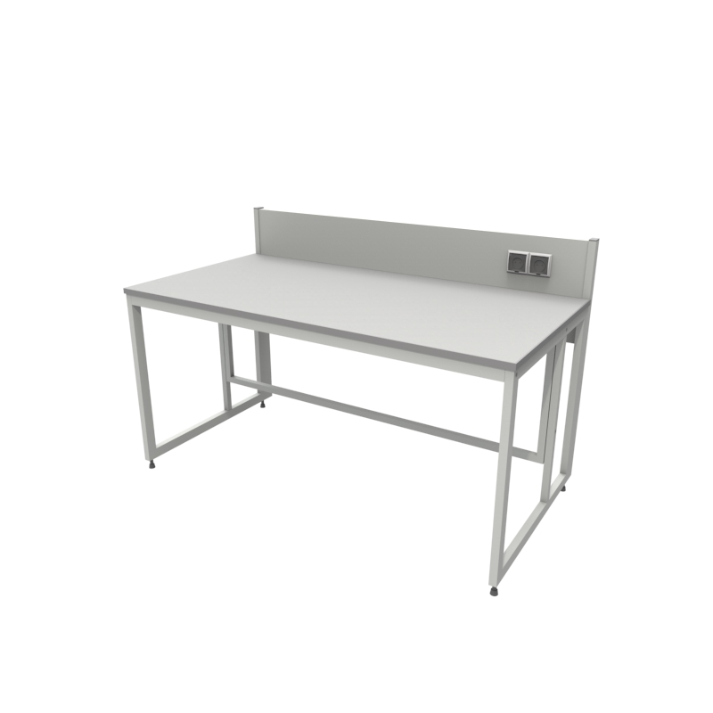 Приборный лабораторный стол 1500x790x750/950, задняя рама, розетки, NL, керамогранит