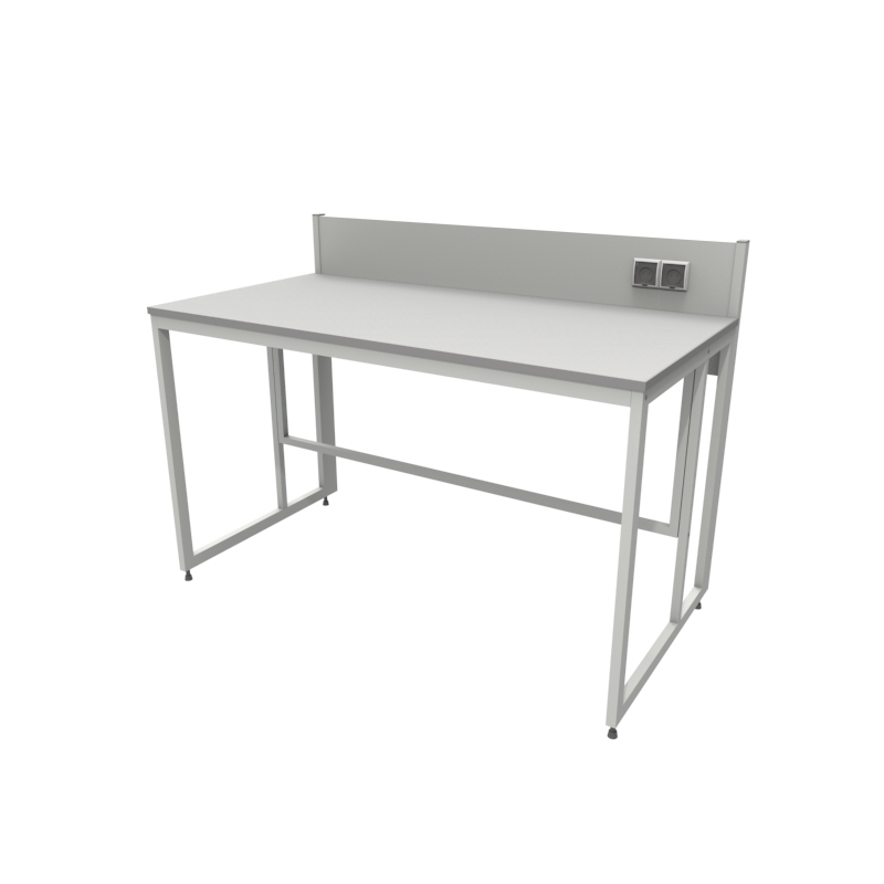 Приборный лабораторный стол 1500x790x900/1100, задняя рама, розетки, NL, керамогранит