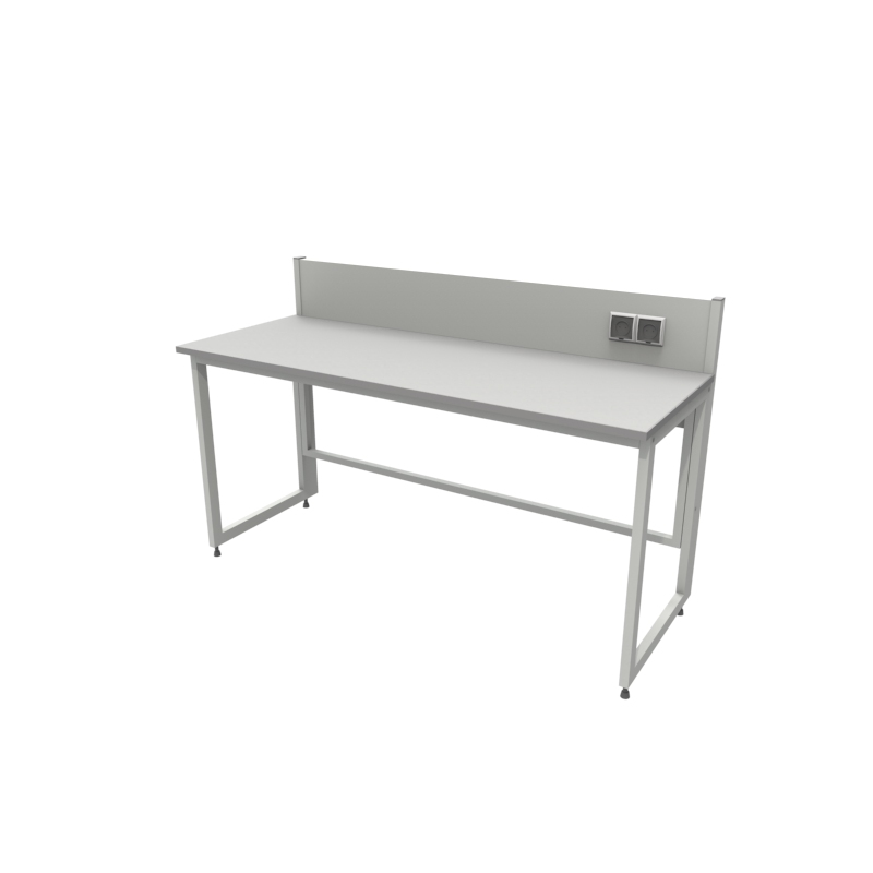 Приборный лабораторный стол 1500x600x750/950, задняя рама, розетки, NL, металлокерамика