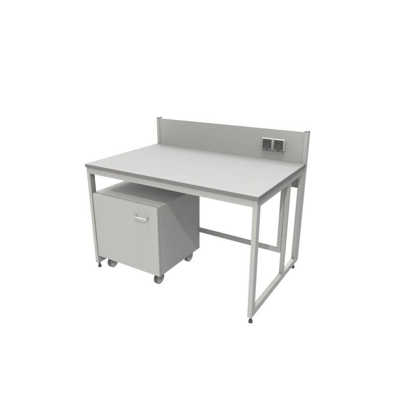 Приборный лабораторный стол 1200x790x750/950, задняя рама, розетки, NL, Слопласт