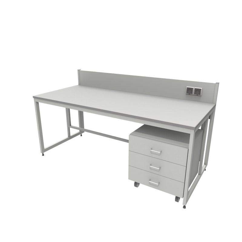 Приборный лабораторный стол 1800x790x750/950, задняя рама, розетки, NL, LabGrade