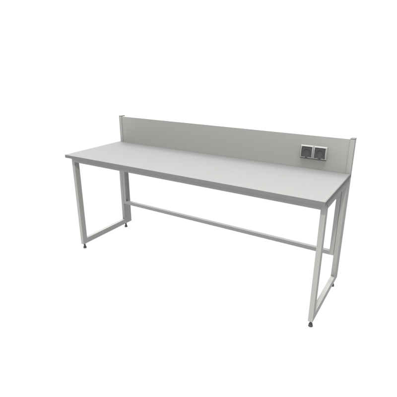 Приборный лабораторный стол 1800x600x750/950, задняя рама, розетки, NL, Trespa