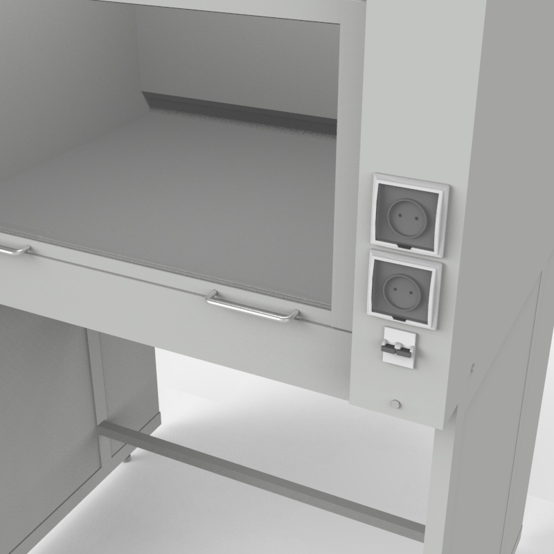 Шкаф вытяжной универсальный на металл каркасе 1000x840x2280, электрика,  NL, Слопласт