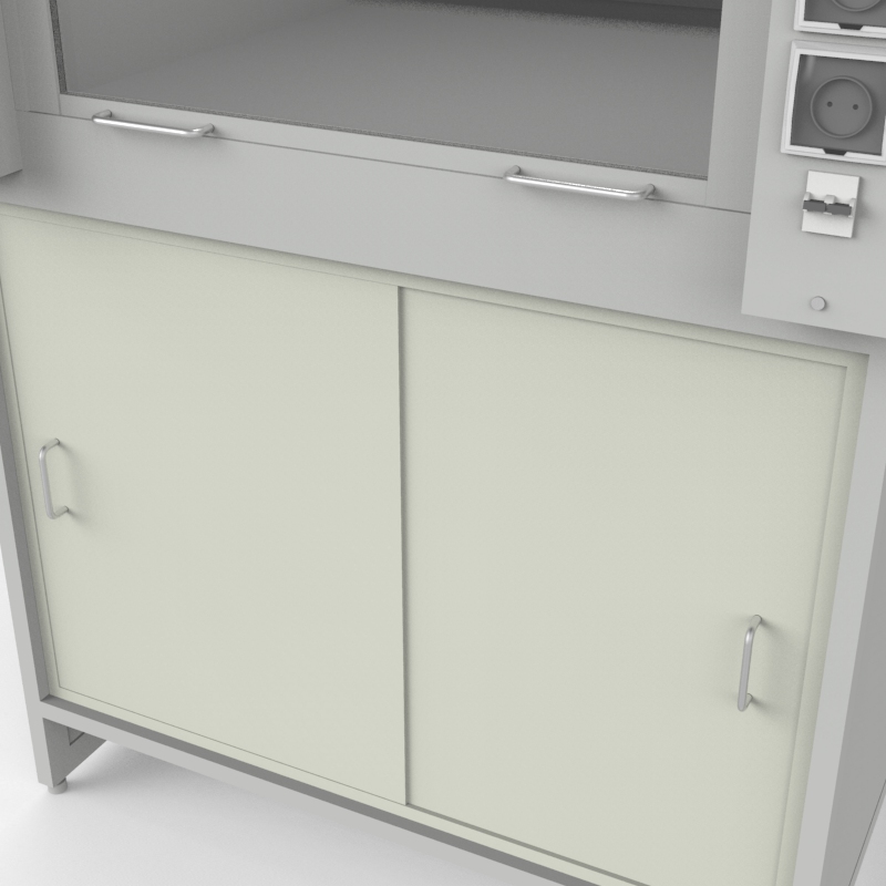 Шкаф вытяжной универсальный на полипропиленовой тумбе 1000x840x2280, электрика, NL, TRESPA