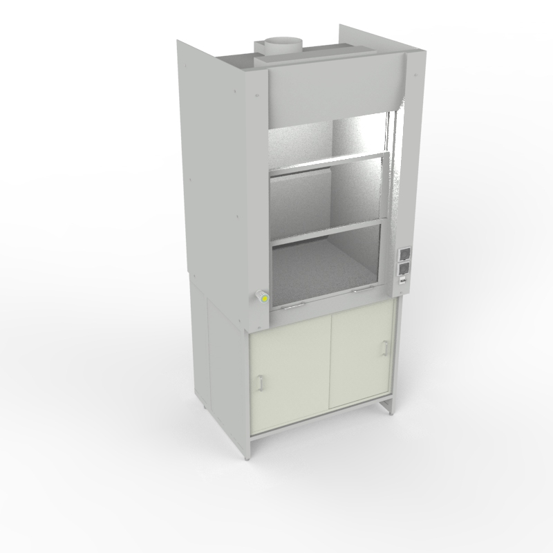 Шкаф вытяжной универсальный на полипропиленовой тумбе 1000x840x2280, электрика, газ, NL, TRESPA