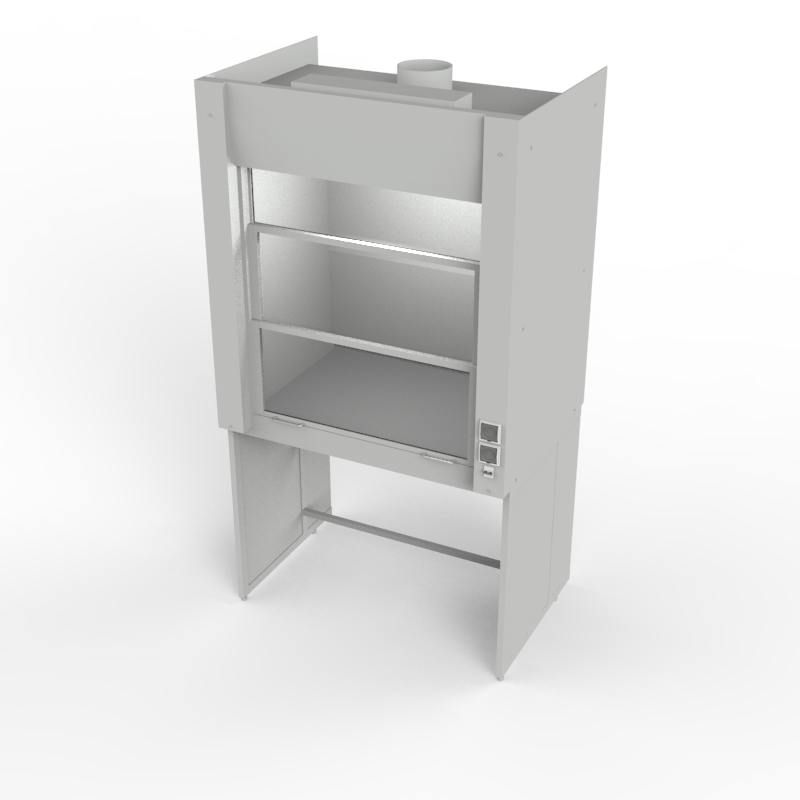 Шкаф вытяжной универсальный на металл каркасе 1200x840x2280, электрика, NL, TRESPA
