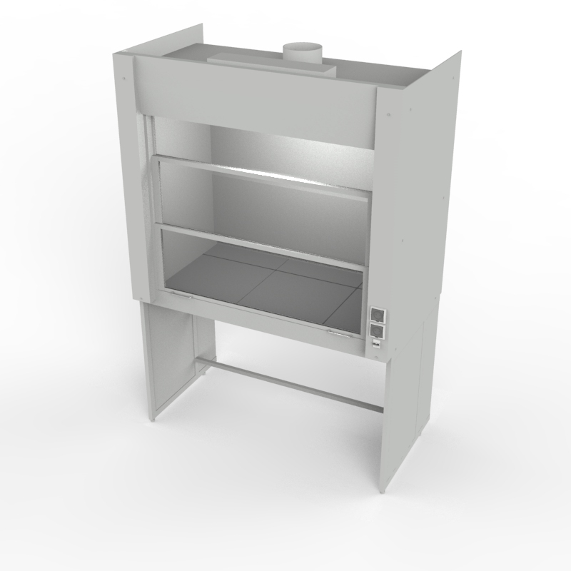Шкаф вытяжной универсальный на металл каркасе 1500x840x2280, электрика, NL, керамогранит
