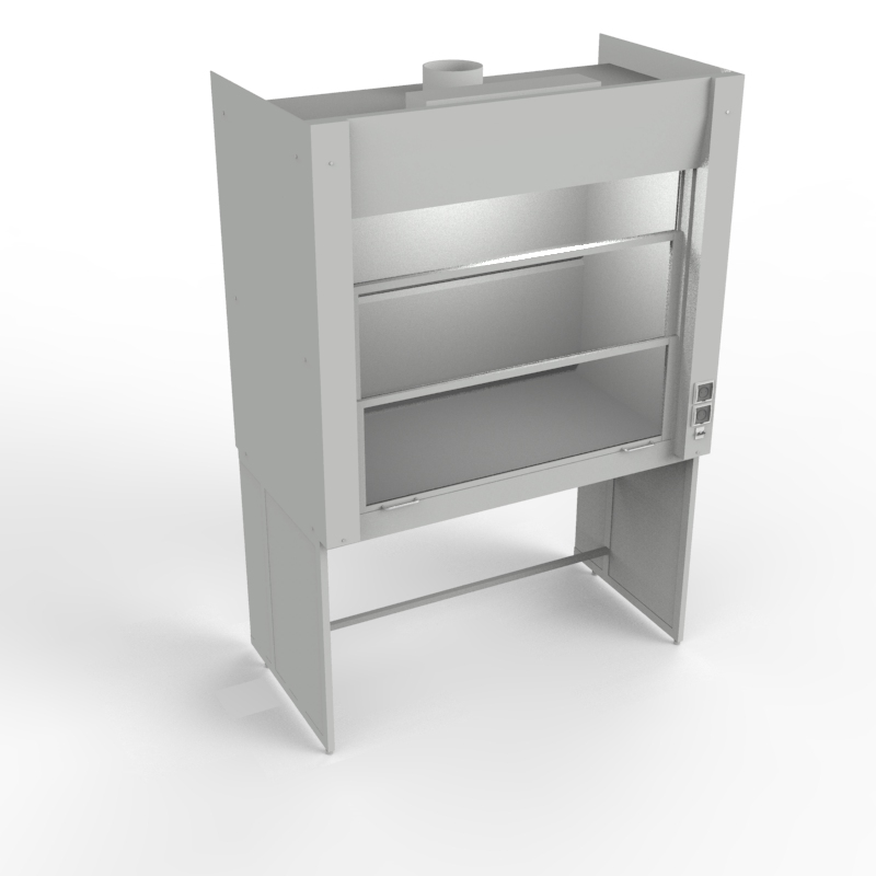 Шкаф вытяжной универсальный на металл каркасе 1500x840x2280, электрика, NL, TRESPA