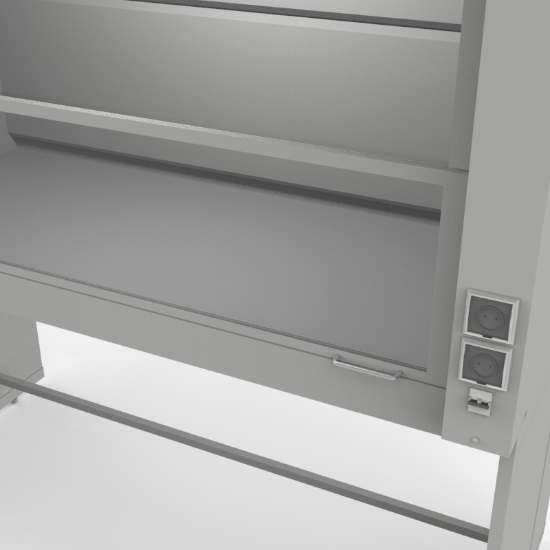 Шкаф вытяжной универсальный на металл каркасе 1800x840x2280, электрика, NL, Слопласт
