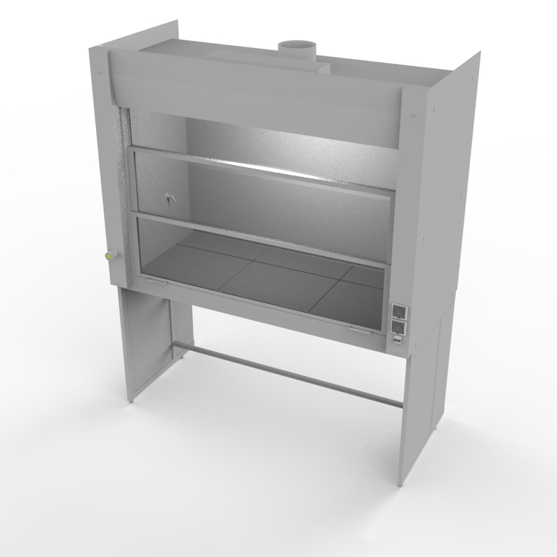 Шкаф вытяжной универсальный на металл каркасе 1800x840x2280, электрика, газ, NL, керамогранит