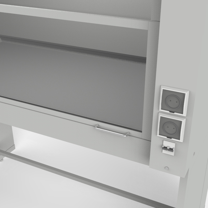Шкаф вытяжной для работы с ЛВЖ на металл каркасе с рабочей камерой металл 1500x840x2280, электрика, NL, DURCON