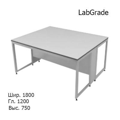 Физический островной лабораторный стол 1800x1200x750/1500, без полки, NL, LabGrade