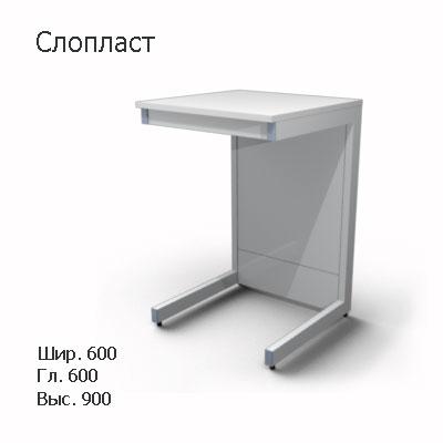 Стол лабораторный пристенный 600x600x900, NS, Слопласт
