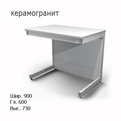 Стол лабораторный пристенный без сливной раковины 900x600x750, NS, керамогранит