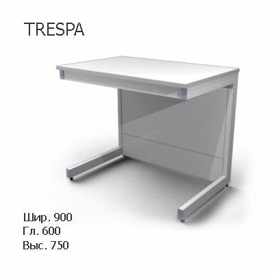 Стол лабораторный пристенный без сливной раковины 900x600x750, NS, TRESPA