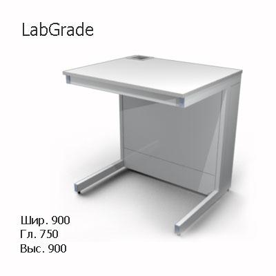 Стол лабораторный пристенный со сливной раковиной 900x750x900, NS, LabGrade