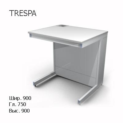 Стол лабораторный пристенный со сливной раковиной 900x750x900, NS, TRESPA