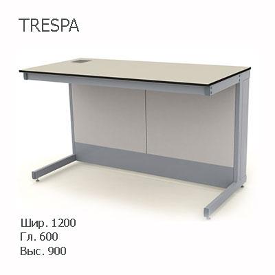 Стол лабораторный пристенный со сливной раковиной 1200x600x900, NS, TRESPA