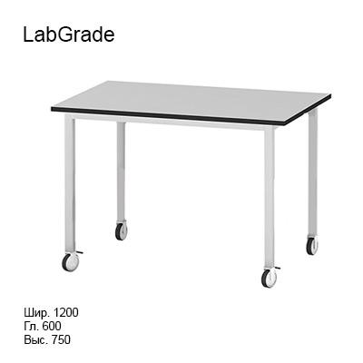 Подкатной лабораторный стол 1200x600x750 на колесах, NL, LabGrade