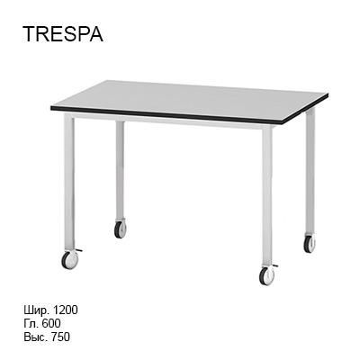 Подкатной лабораторный стол 1200x600x750 на колесах, NL, TRESPA