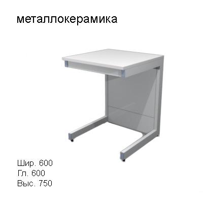 Стол лабораторный пристенный 600x600x750, NS, металлокерамика
