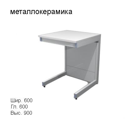 Стол лабораторный пристенный 600x600x900, NS, металлокерамика
