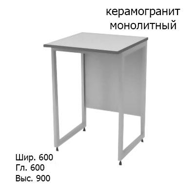Пристенный лабораторный стол 600x600x900, NL, керамогранит монолитный