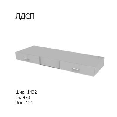 Блок подвесных ящиков из ЛДСП 1432x470x154 с двумя ящиками для столов шириной 1500 мм, NL