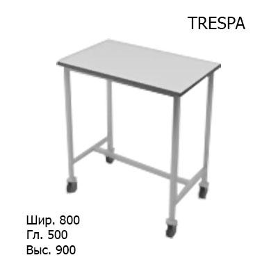 Подкатной лабораторный стол 800x500x900 на колесах, NL, TRESPA