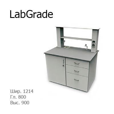 Стол лабораторный пристенный с тумбами 1220х800х900/1500, MML, LabGrade