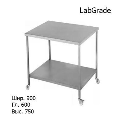 Подкатной лабораторный стол 900x600x750 на колесах, нижняя полка, NL, LabGrade