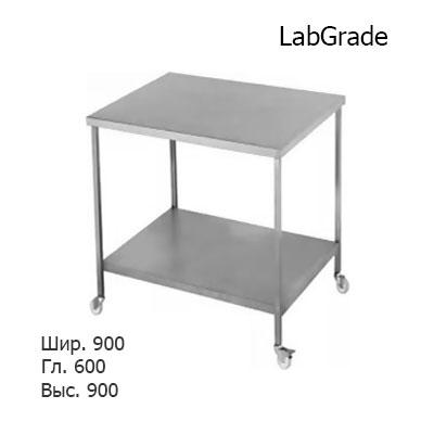 Подкатной лабораторный стол 900x600x900 на колесах, нижняя полка, NL, LabGrade
