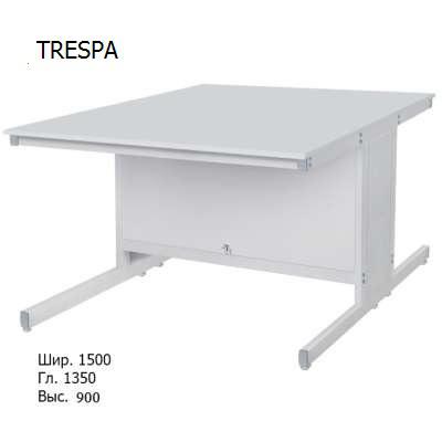 Островной лабораторный стол 1500x1350x900, NS, без оснащения, TRESPA