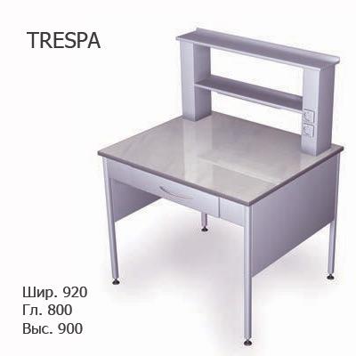 Стол лабораторный каркасный пристенный 920х800х900/1500 , MML, TRESPA