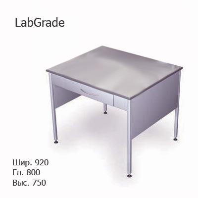 Стол лабораторный каркасный пристенный 920х800х750 б/полок, MML, LabGrade