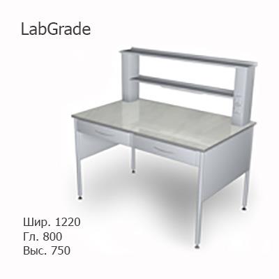 Стол лабораторный каркасный пристенный 1220х800х750/1350, MML, LabGrade