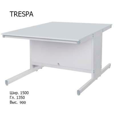 Островной лабораторный стол 1500x1350x900, NS, без раковины, TRESPA